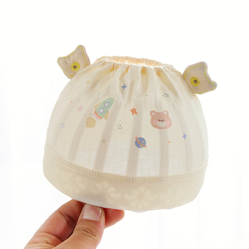 新生嬰兒帽子夏季薄款寶寶胎帽