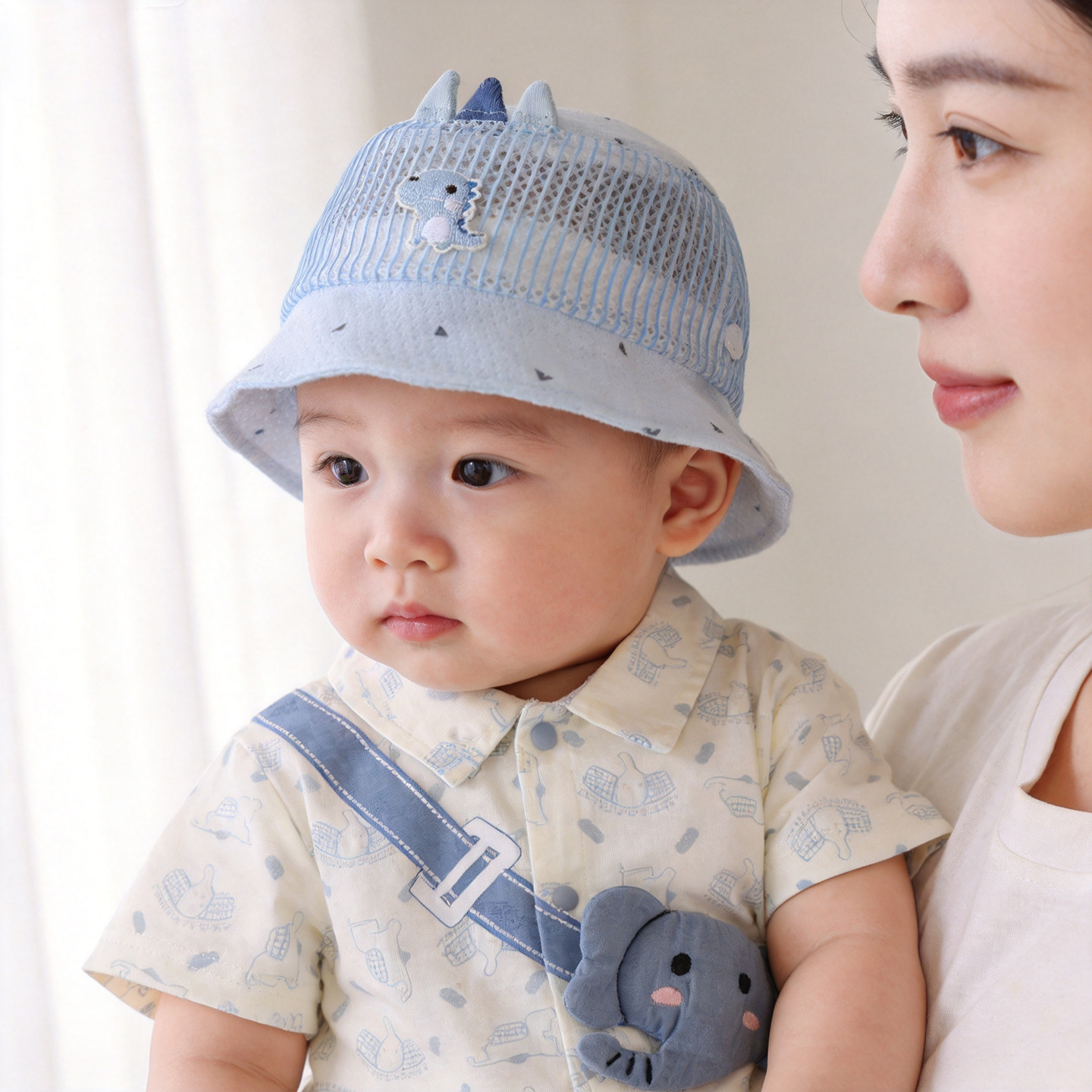 婴儿帽子夏薄款遮阳渔夫帽0到3个图片