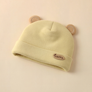 婴儿帽子秋冬款男宝宝夹棉胎帽保暖小月龄冬季婴幼儿女宝护耳厚帽