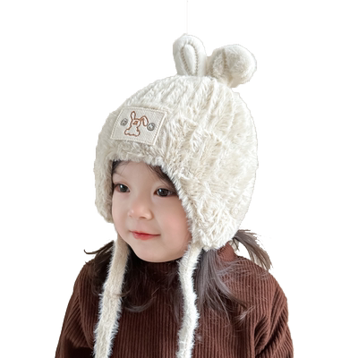 儿童帽子女孩秋冬款毛线护耳帽