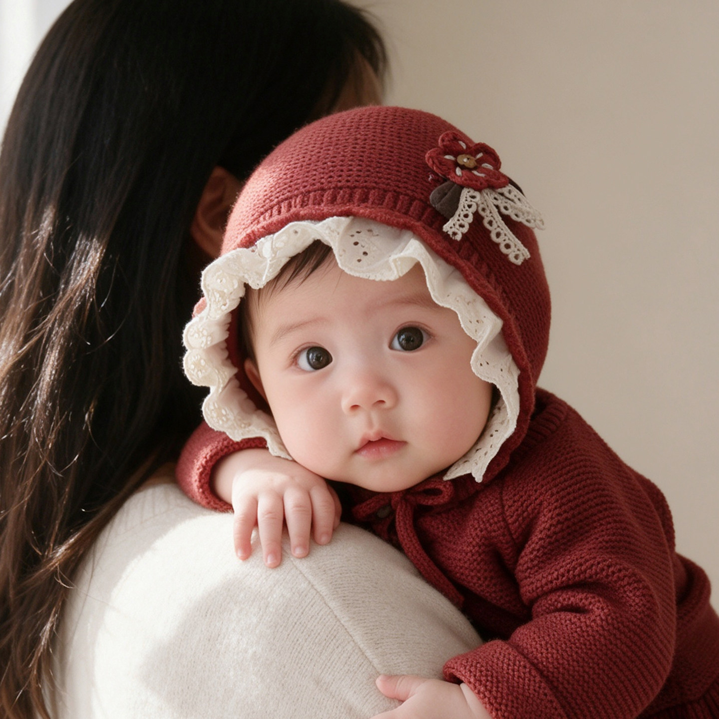 婴儿帽子0到3个月小月龄宝宝护耳