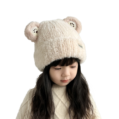 儿童帽子冬季女童毛绒帽子秋冬款