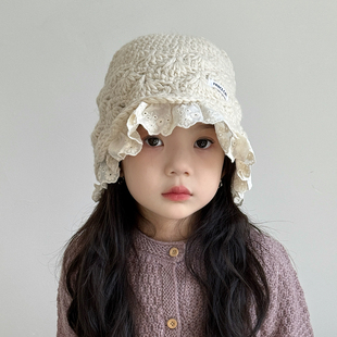 女童帽子秋冬季毛线帽洋气儿童保暖护耳针织帽女孩户外防风宝宝帽