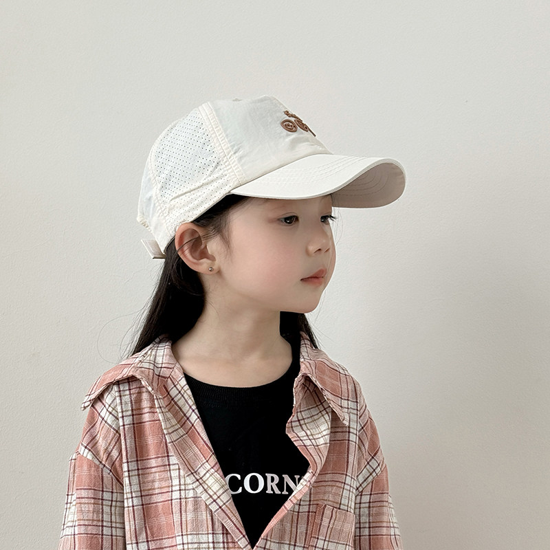 儿童帽子春夏季女孩棒球帽薄款速干透气遮阳防晒女童鸭舌帽夏天潮