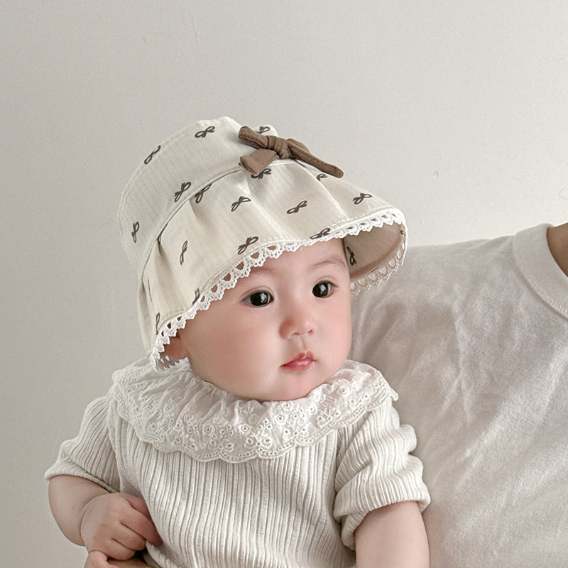 婴儿帽子夏季薄款遮阳帽透气太阳帽女宝防晒帽空顶帽6到12个月帽