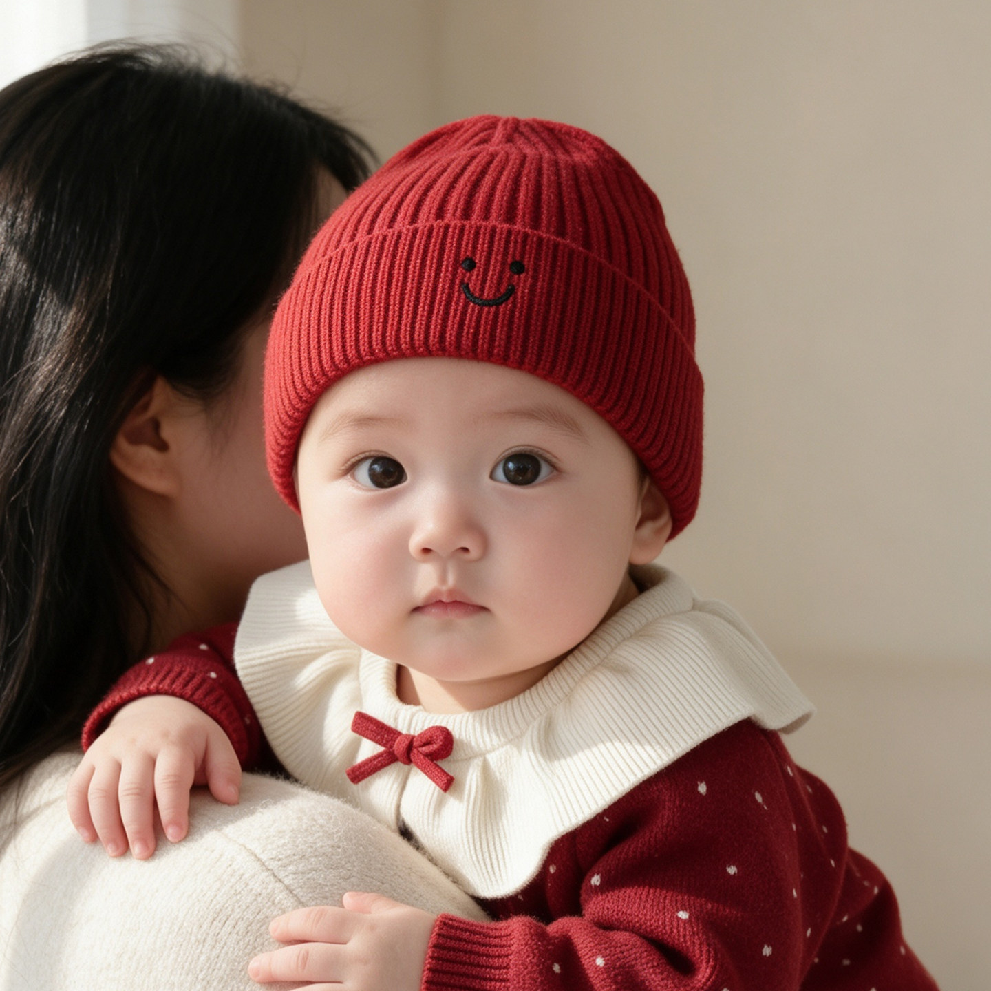 宝宝帽子秋冬季毛线帽保暖护耳