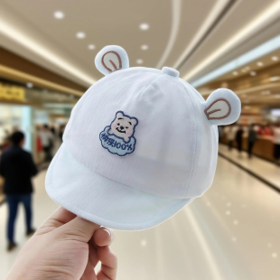 婴儿帽子秋冬款宝宝软檐鸭舌帽外出可爱0到3个月小月龄宝宝遮阳帽