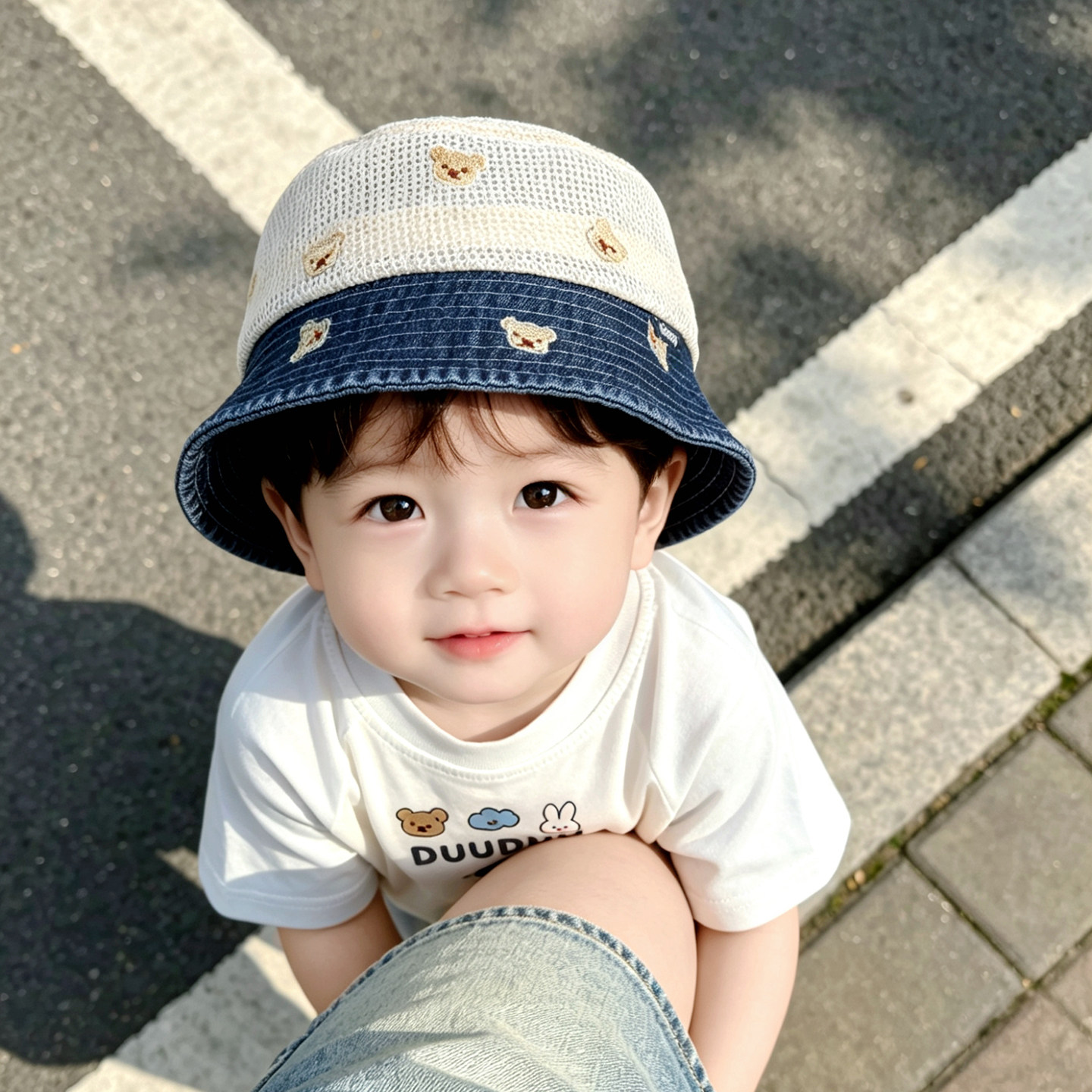 儿童防晒帽夏薄款男孩渔夫帽韩版