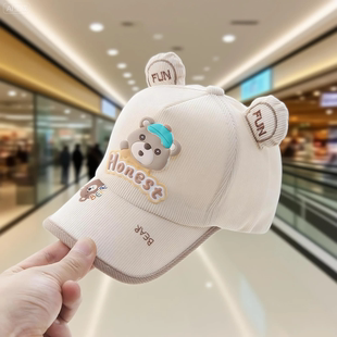儿童帽子男孩2025新款秋冬季棒球帽洋气可爱超萌男童鸭舌帽痞帅