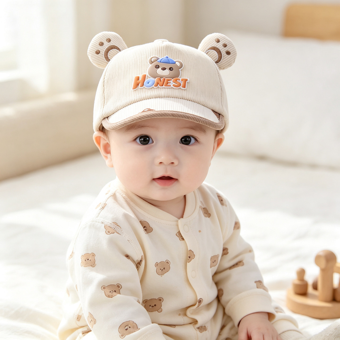 婴儿帽子6到12个月小月龄宝宝