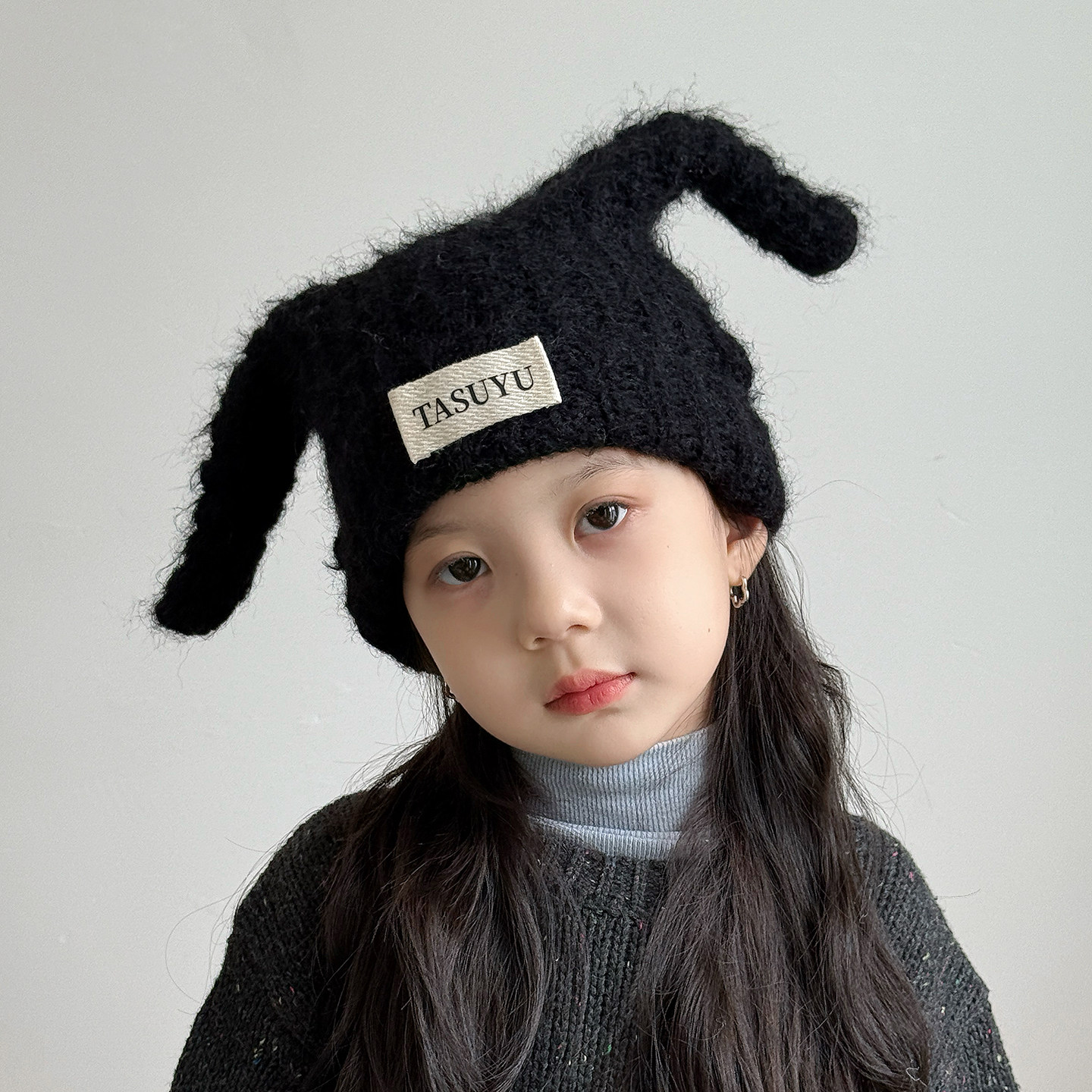 女童帽子秋冬季保暖护耳毛线帽