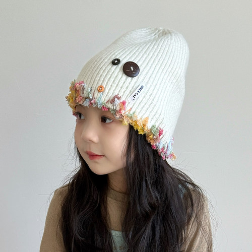 女童帽子秋冬季保暖毛线帽洋气