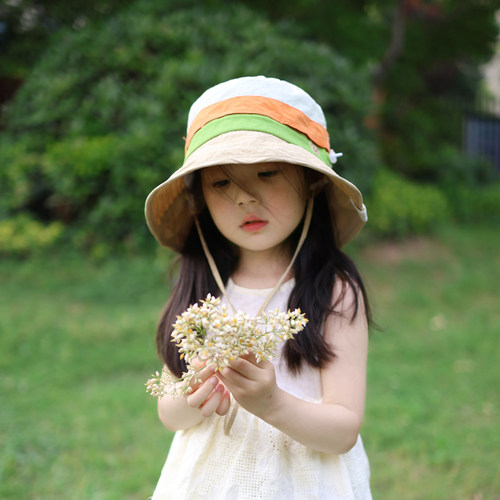 儿童防晒帽女孩户外登山帽速干