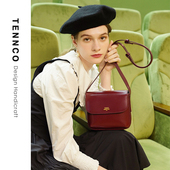 真皮女包复古经典 TENNCO原创「车厘子」2025新款 小众款 翻盖小方包