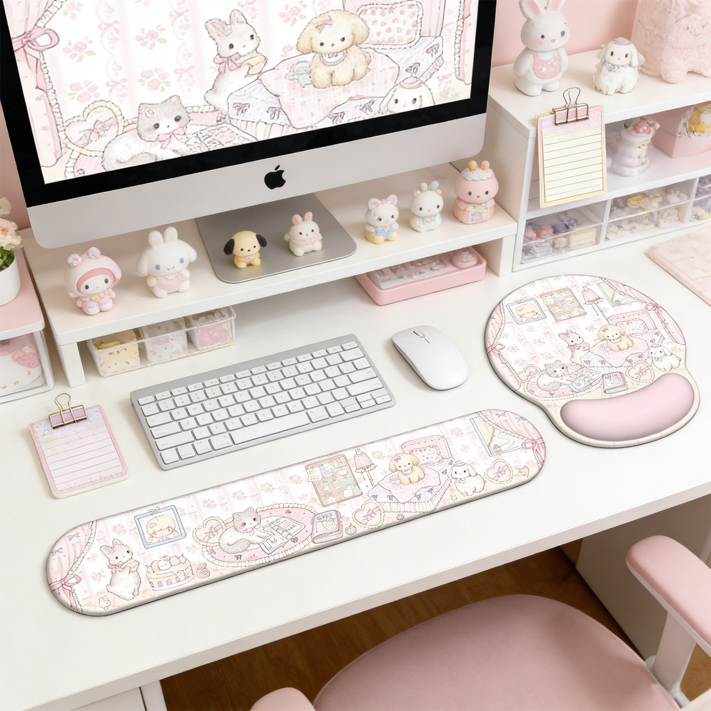 键盘手托护腕鼠标垫防腱鞘炎女生可爱小号腕托手腕超大号电脑桌垫