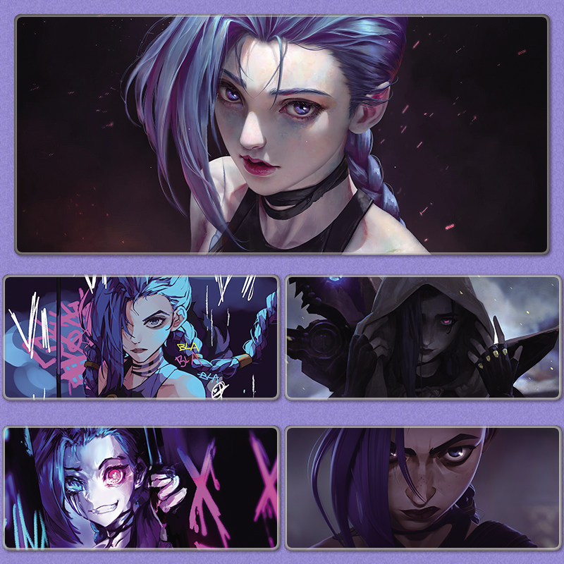 双城之战金克丝鼠标垫超大号动漫电竞游戏电脑键盘男生办公桌面垫,电脑硬件/显示器/电脑周边,鼠标垫/贴/腕垫,淘宝优惠券,粉丝福利购,淘宝优惠卷