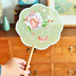 扇子汉服古风团扇苏州双面刺绣舞蹈仙气复古风绣花旗袍国潮中国风