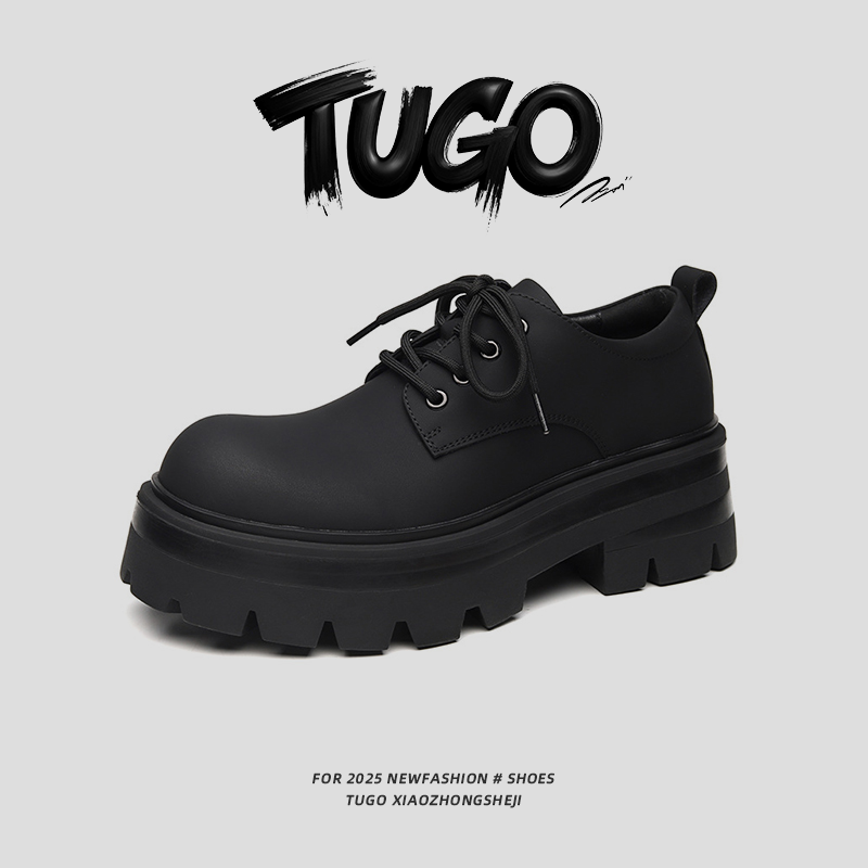 TUGO原创大头德比鞋子男女2025新款情侣皮鞋厚底增高男士休闲皮鞋