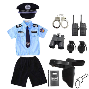 儿童警服警官服玩具套装交通制服装备男女童警察服扮演交警演出服