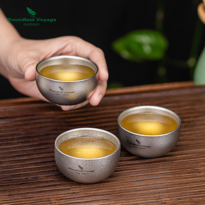 必唯纯钛小茶杯功夫茶杯子