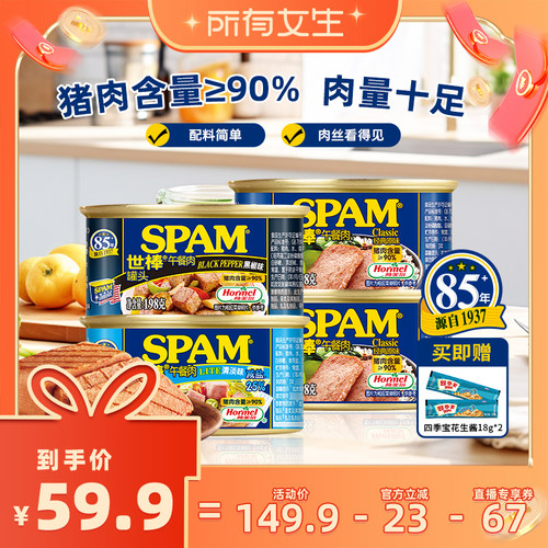 SPAM世棒午餐肉罐头火腿泡面搭档