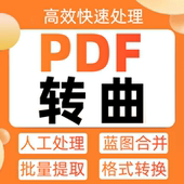 pdf转换曲变黑白蓝图去水印批量提取文件文档格式 曲线排版 文字PDF