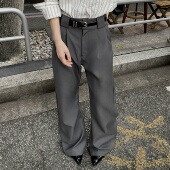 RTIMFD特殊双褶弯刀A字廓形TR西裤 立体裁剪工字折垂感通勤休闲裤