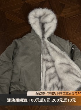 RTIMFD 双面穿座山雕加厚飞行夹克 cleanfit重磅麂皮两穿皮草棉服