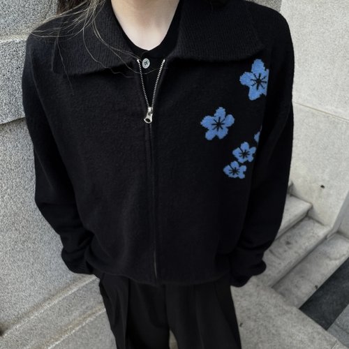 樱花短宽春夏慵懒针织开衫