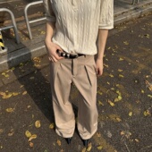 收褶位A字型 阔腿垂感 通勤四季 RTIMFD 西裤 休闲裤 宽松休闲长裤