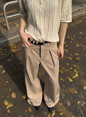 RTIMFD“收褶位A字型”通勤四季西裤休闲裤阔腿垂感 宽松休闲长裤