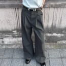 RTIMFD 好莱坞复古条纹双褶立体西装裤分褶直筒A字西裤老钱风长裤