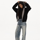 RTIMFD双面穿千鸟格拉链连帽卫衣外套Cleanfit短Boxy两穿夹克格子