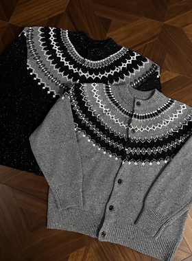 RTIMFD星空费尔岛美丽诺羊毛混纺开衫毛衣cleanfit重磅保暖针织衫