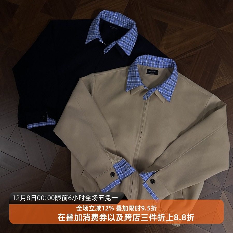 顶两件穿的猎装飞行夹克假两件