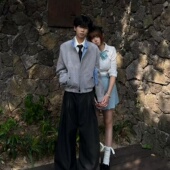 RTIMFD墨石格子拼麂皮哈灵顿夹克cleanfit棒球服休闲肌理廓形外套