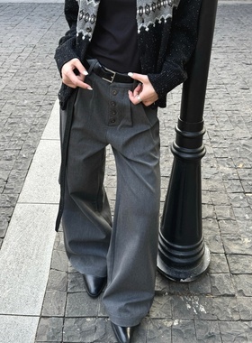 RTIMFD紫铜五连扣双褶A字剑道裤腰带 老钱cleanfit通勤百搭西装裤