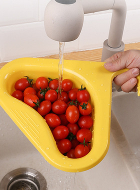 沥水篮水龙头多功能免打孔无痕创意水槽天鹅沥水篮果蔬洗菜盆水池