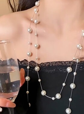 多层珍珠叠戴项链女生2026新款时尚锁骨链轻奢高级感气质礼服配饰