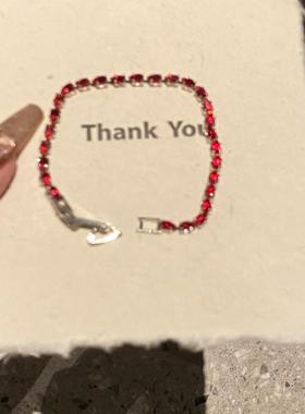 Gulaya Bracelet 古啦雅 红色满钻锆石手链小众简约时尚气质手饰