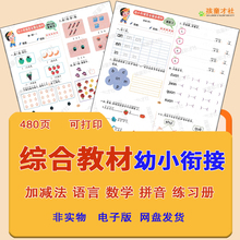 幼小衔接教材全套电子版拼音语文数学每日一日一练学前班综合练习