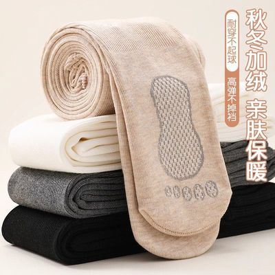 儿童舞蹈袜女童连裤袜春秋秋冬薄绒打底白色加绒宝宝加厚连脚底裤