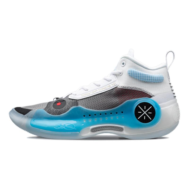 LiNing李宁 WOW 10 无眠 减震耐磨 中帮 实战篮球鞋 男款 白