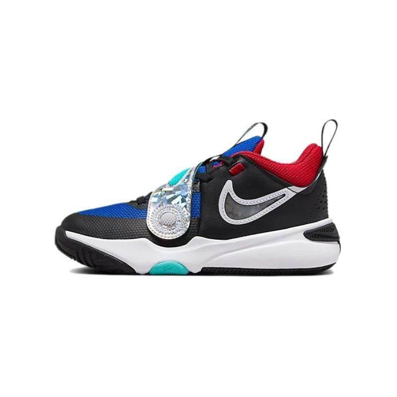 中童 Nike Team Hustle D 11 防滑透气 低帮 儿童篮球鞋 黑白