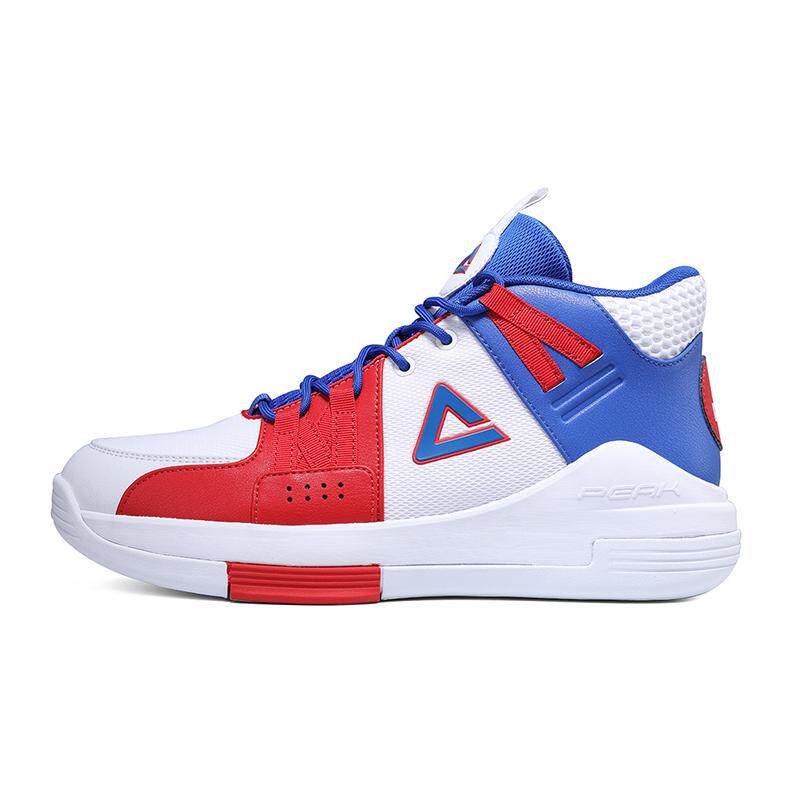 匹克 外场 减震防滑耐磨 高帮 篮球鞋 白红