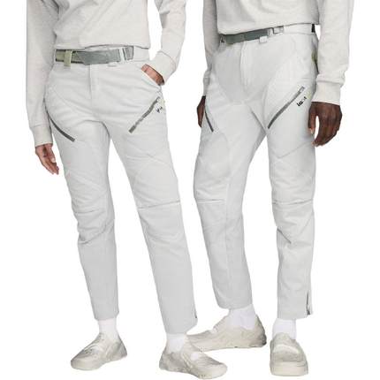 Nike ISPA 纯色耐穿多拉链直筒休闲裤 亚版 男女同款 光子灰