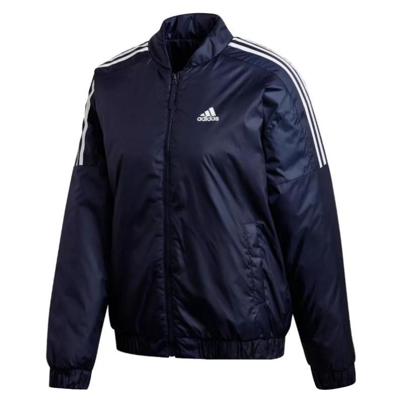adidas W Ess Ins B Jk 运动训练防风立领夹克外套 女款 蓝色