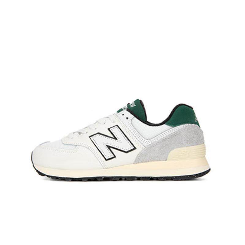 New Balance NB 574 防滑耐磨 低帮 跑步鞋 男女同款 白绿