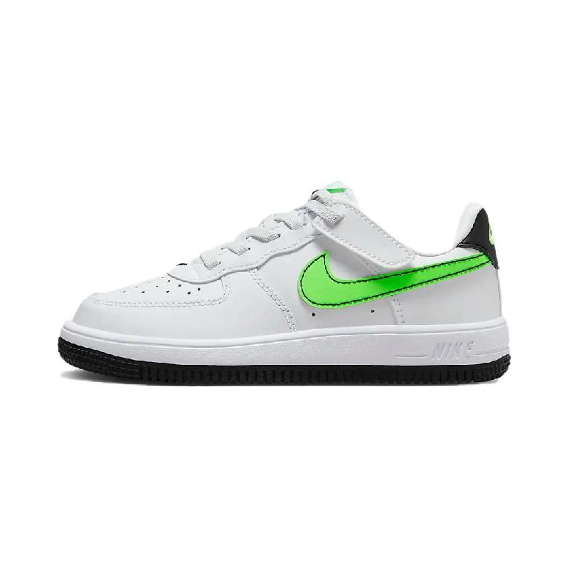 中童 Nike Force 1 Low EasyOn 防滑减震 低帮 儿童板鞋 白绿