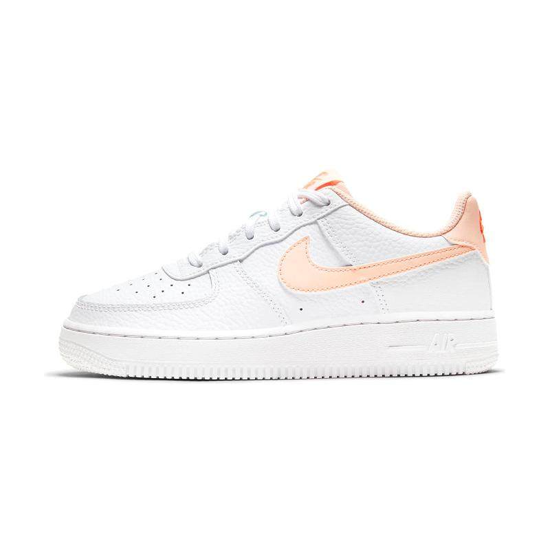 Nike Air Force 1 (GS) 耐磨低帮板鞋 白橙 #送礼推荐